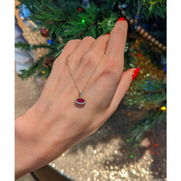 0.39 Ct. Ruby Pave Pendant, 14K Yellow Gold Life Style