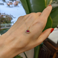 0.39 Ct. Ruby Pave Pendant, 14K Yellow Gold Life Style