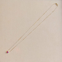 0.49 Ct. Pink Sapphire Bezel Necklace, 14K Yellow Gold Image