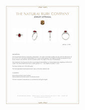 1.34 Ct. Ruby and Natural Diamond Pave Ring, 18K White Gold Appraisal