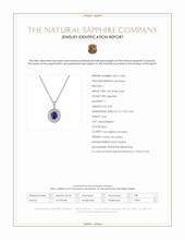 3.05 Ct. Blue Sapphire and Natural Diamond Pave Necklace, 18K White Gold Scan Report