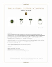 10.00 Ct. Green Sapphire and Natural Diamond Three Stone Ring, 18K White Gold Appraisal