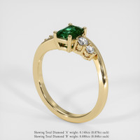 1.14 Ct. Green Sapphire and Lab Grown Diamond Accent Stones Ring, 14K Yellow Gold Image