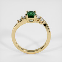 1.14 Ct. Green Sapphire and Lab Grown Diamond Accent Stones Ring, 14K Yellow Gold Image