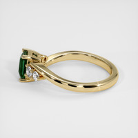 1.14 Ct. Green Sapphire and Lab Grown Diamond Accent Stones Ring, 14K Yellow Gold Image