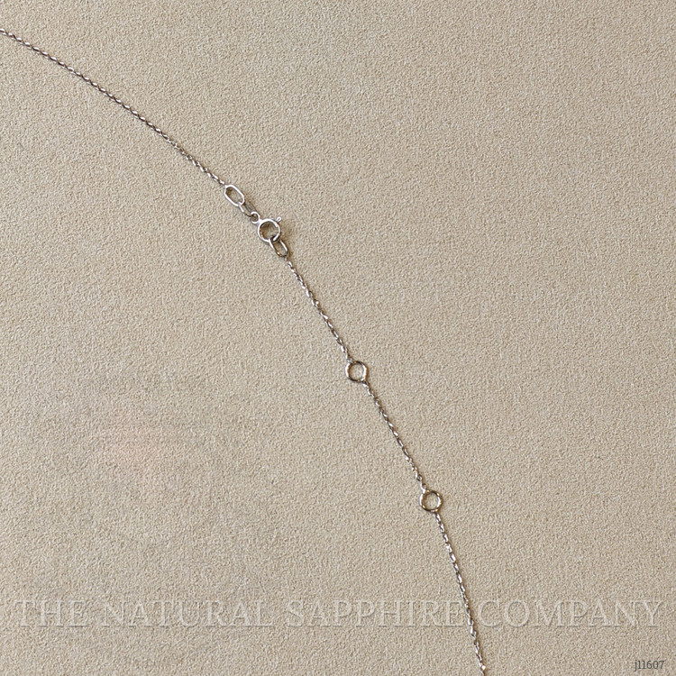 0.57 Ct. Pink Sapphire Bezel Necklace, 14K White Gold