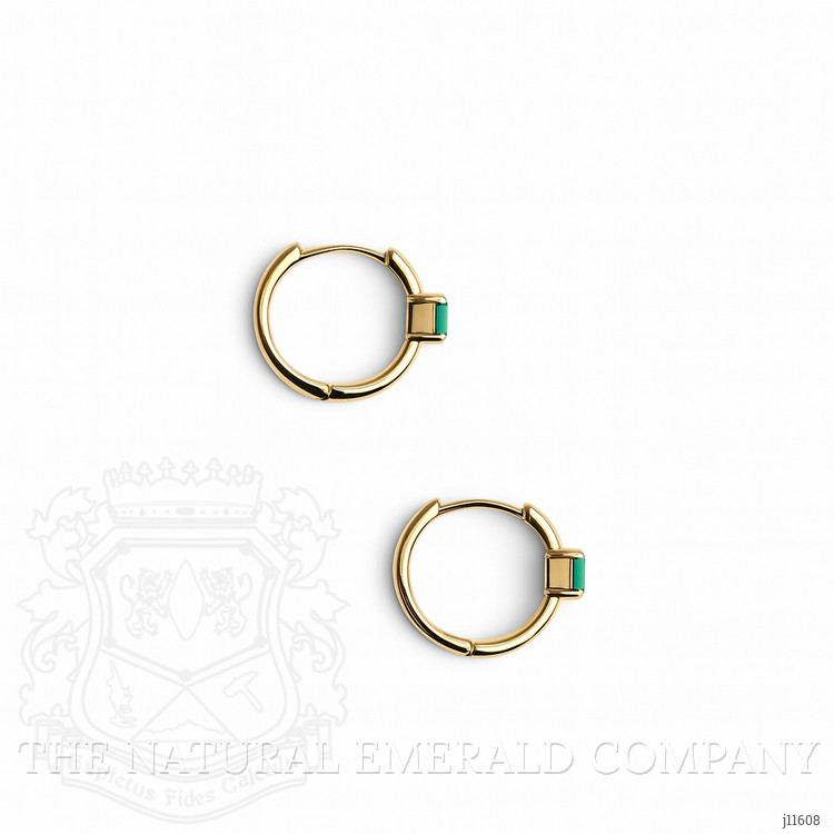 0.57 Ct.Tw. Emerald Hoops Earrings, 14K Yellow Gold