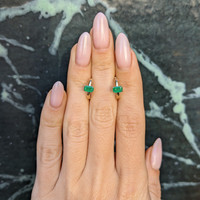 0.57 Ct.Tw. Emerald Hoops Earrings, 14K Yellow Gold Life Style