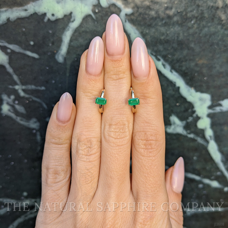 0.57 Ct.Tw. Emerald Hoops Earrings, 14K Yellow Gold