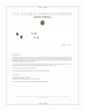 0.42 Ct.Tw.Total Carat Weight Emerald and Natural Diamond Studs Earrings, 14K White Gold Appraisal