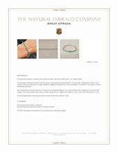 4.54 Ct.Tw.Total Carat Weight Emerald and Natural Diamond Tennis/Line Bracelet, 14K Yellow Gold Appraisal
