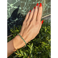 4.54&nbsp;Ct.Tw.Total Carat Weight Emerald and Natural Diamond Tennis/Line Bracelet, 14K Yellow Gold Life Style