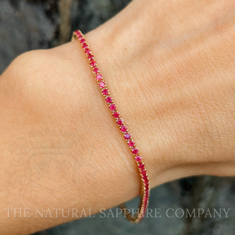 2.10 Ct.Tw. Ruby Tennis/Line Bracelet, 14K Yellow Gold