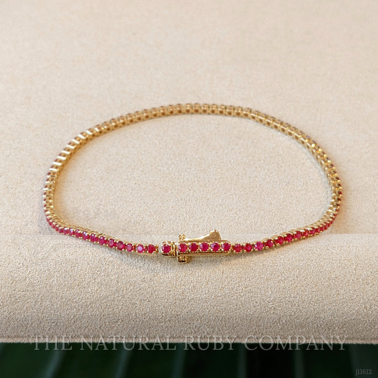 2.10 Ct.Tw. Ruby Tennis/Line Bracelet, 14K Yellow Gold