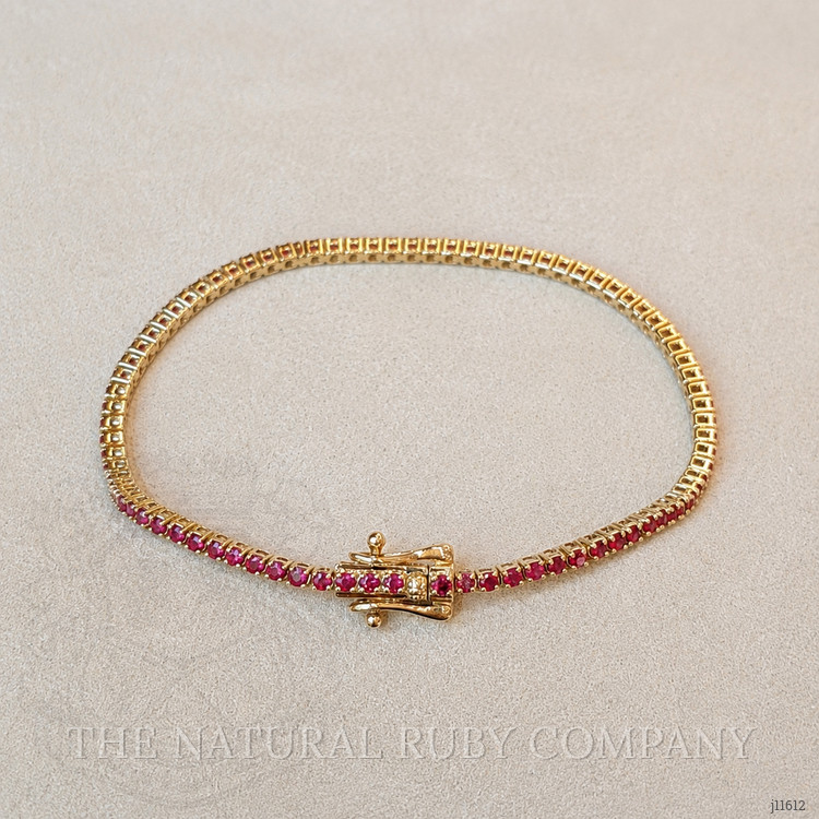 2.10 Ct.Tw. Ruby Tennis/Line Bracelet, 14K Yellow Gold