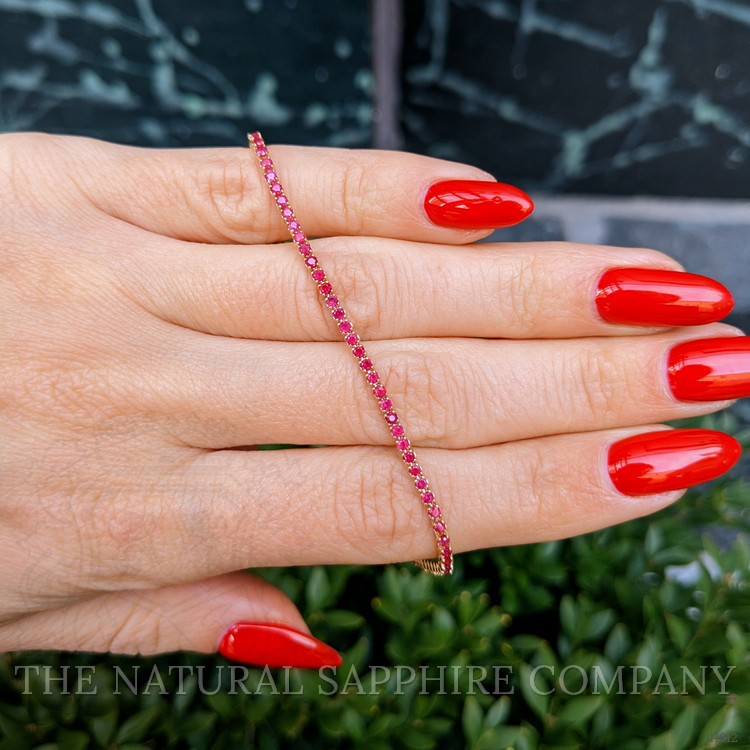 2.10 Ct.Tw. Ruby Tennis/Line Bracelet, 14K Yellow Gold