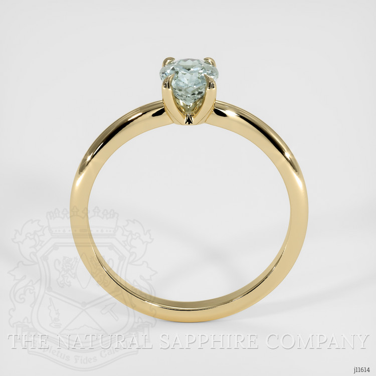 0.66 Ct. Bluish Green Sapphire Solitaire Ring, 14K Yellow Gold