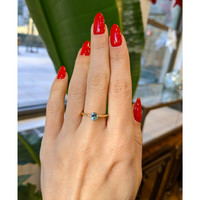 0.66 Ct. Bluish Green Sapphire Solitaire Ring, 14K Yellow Gold Life Style