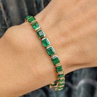 11.73 Ct.Tw. Emerald 14K Yellow Gold bracelet