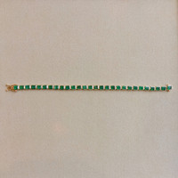 11.73 Ct.Tw. Emerald Bezel Bracelet, 14K Yellow Gold Image
