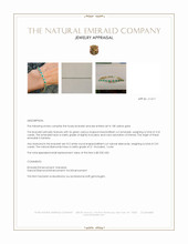 3.22 Ct.Tw.Total Carat Weight Emerald and Natural Diamond Halo Bracelet, 18K Yellow Gold Appraisal