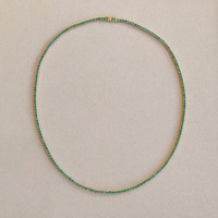 6.82 Ct. Emerald Tennis/Riviere Necklace, 14K Yellow Gold Image