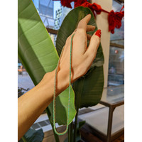 6.82 Ct. Emerald Tennis/Riviere Necklace, 14K Yellow Gold Life Style