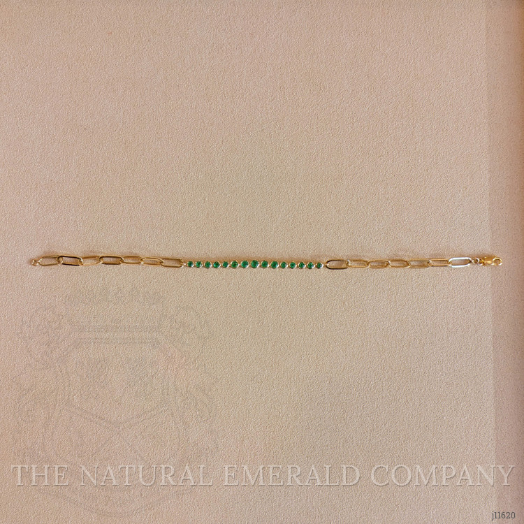 0.86 Ct.Tw. Emerald Bezel Bracelet, 14K Yellow Gold