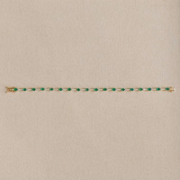 2.61&nbsp;Ct.Tw.Total Carat Weight Emerald and Natural Diamond Pave Bracelet, 14K Yellow Gold Image