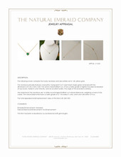 0.47 Ct. Emerald and Natural Diamond Halo Necklace, 14K Yellow Gold Appraisal