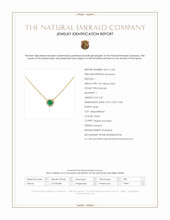 0.47 Ct. Emerald and Natural Diamond Halo Necklace, 14K Yellow Gold Scan Report