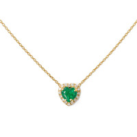 0.47 Ct. Emerald 14K Yellow Gold necklace