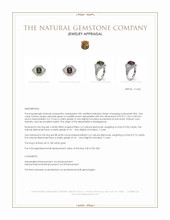 3.04 Ct. Yellowish Green to Reddish Brown Alexandrite and Natural Diamond Three Stone Ring, 18K White Gold Appraisal