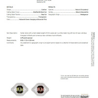 3.04 Ct. Alexandrite Natural Diamond Three Stone Ring, 18K White Gold Scan Report