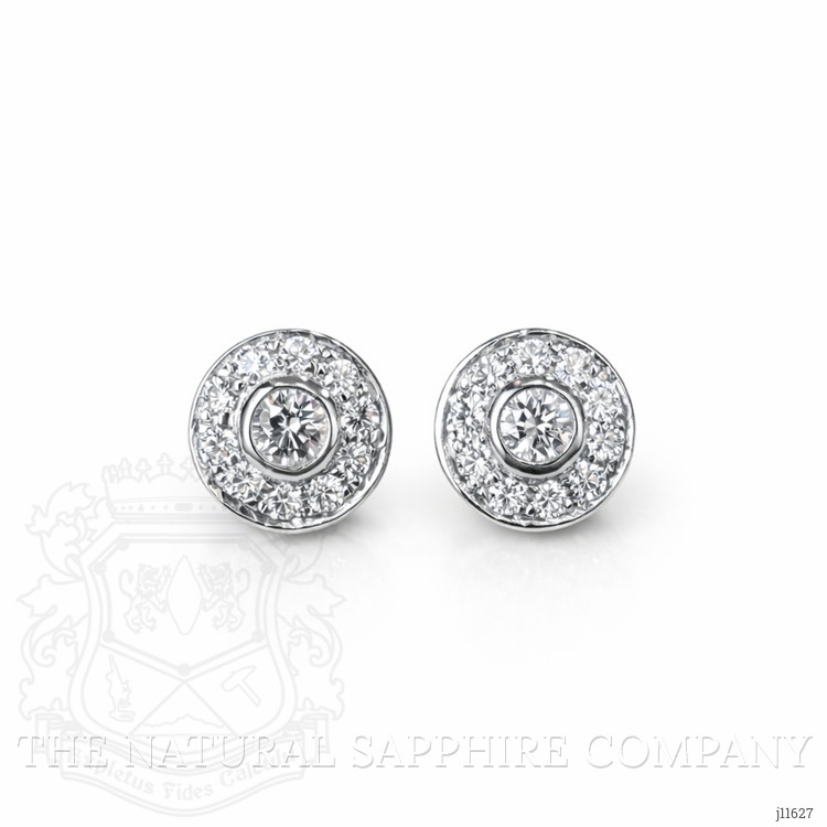 0.20 Ct.Tw. Natural Diamond Pave Earrings, 14K White Gold