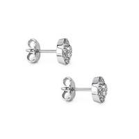 0.20 Ct.Tw.Total Carat Weight Natural Diamond Pave Earrings, 14K White Gold Image