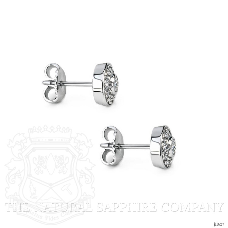 0.20 Ct.Tw. Natural Diamond Pave Earrings, 14K White Gold