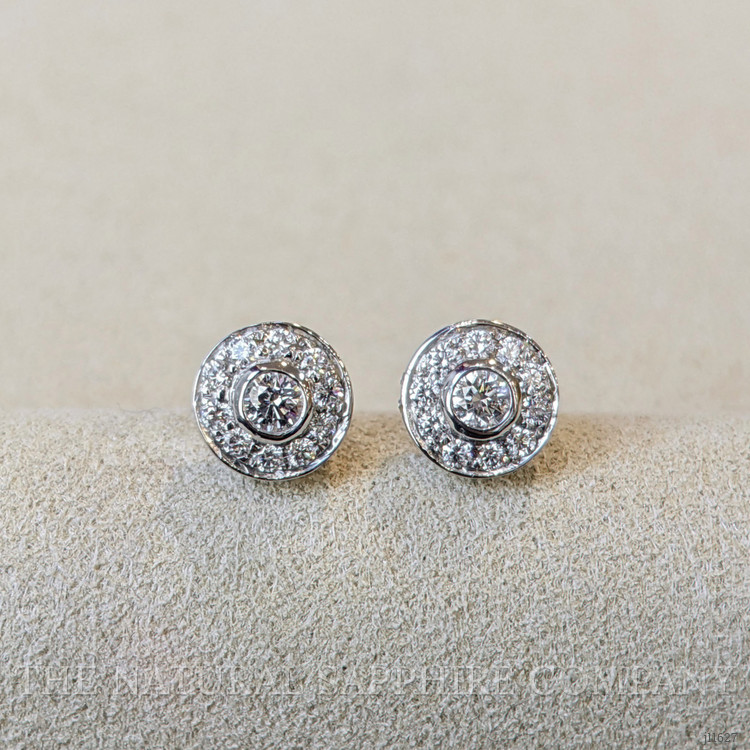 0.20 Ct.Tw. Natural Diamond Pave Earrings, 14K White Gold