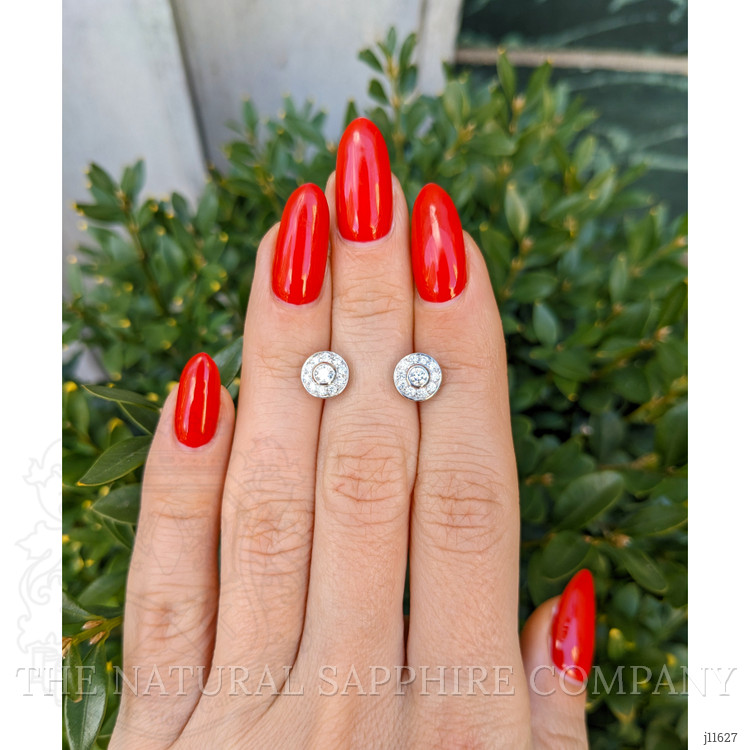 0.20 Ct.Tw. Natural Diamond Pave Earrings, 14K White Gold