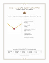 1.15 Ct. Pinkish Red Ruby Bezel Necklace, 14K Yellow Gold Scan Report