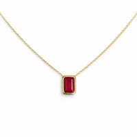 0.69 Ct. Ruby 14K Yellow Gold necklace