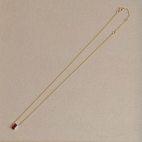 0.69 Ct. Ruby Bezel Necklace, 14K Yellow Gold Image