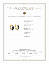 2.80 Ct.Tw.Total Carat Weight Blue Sapphire Hoops Earrings, 14K Yellow Gold Scan Report