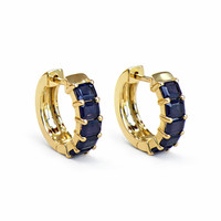 2.80 Ct.Tw. Sapphire 14K Yellow Gold earring