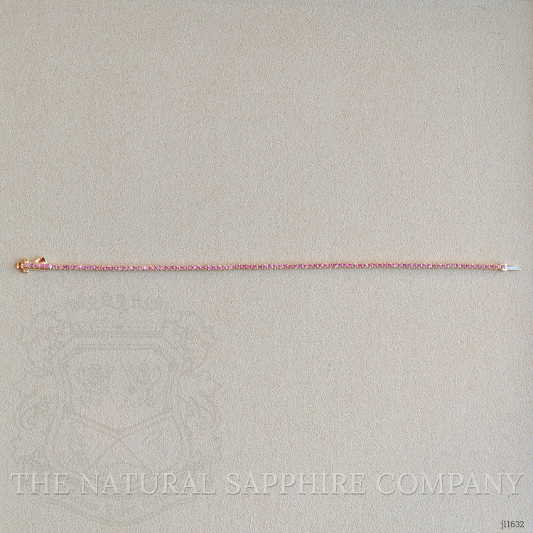 1.77 Ct.Tw. Pink Sapphire Tennis/Line Bracelet, 14K Yellow Gold