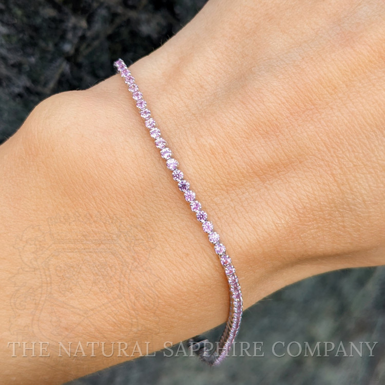1.76 Ct.Tw. Pink Sapphire Tennis/Line Bracelet, 14K White Gold