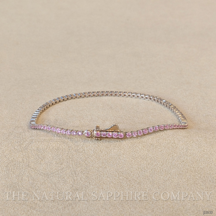 1.76 Ct.Tw. Pink Sapphire Tennis/Line Bracelet, 14K White Gold