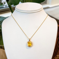 3.87 Ct. Yellow Sapphire Bezel Pendant, 14K Yellow Gold Image