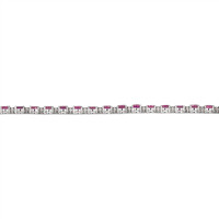 6.69&nbsp;Ct.Tw.Total Carat Weight Pink Sapphire and Natural Diamond Tennis/Line Bracelet, 14K White Gold Image