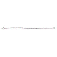 6.69&nbsp;Ct.Tw.Total Carat Weight Pink Sapphire and Natural Diamond Tennis/Line Bracelet, 14K White Gold Image